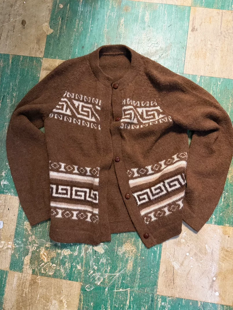 60’s Aztec Pattern Button Cardigan