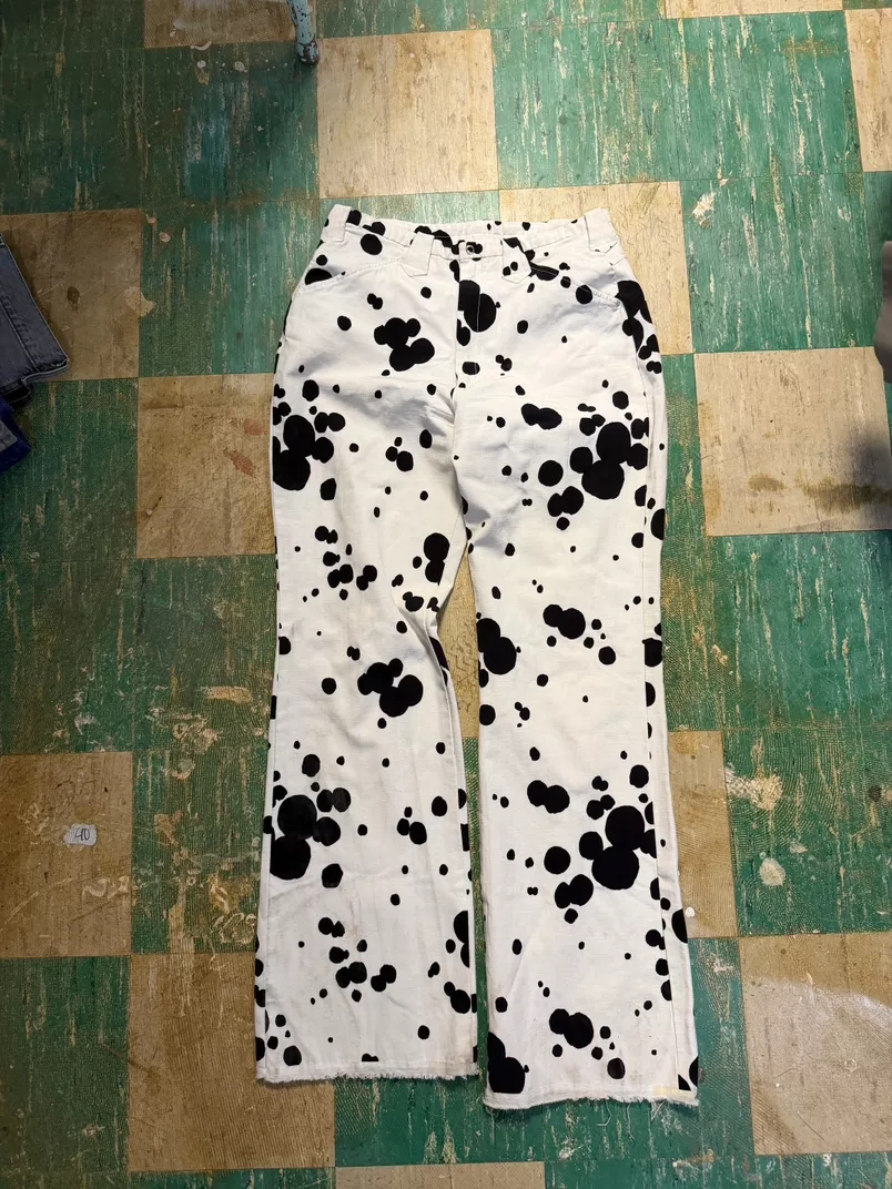60’s Dalmatian Print Flare Jeans