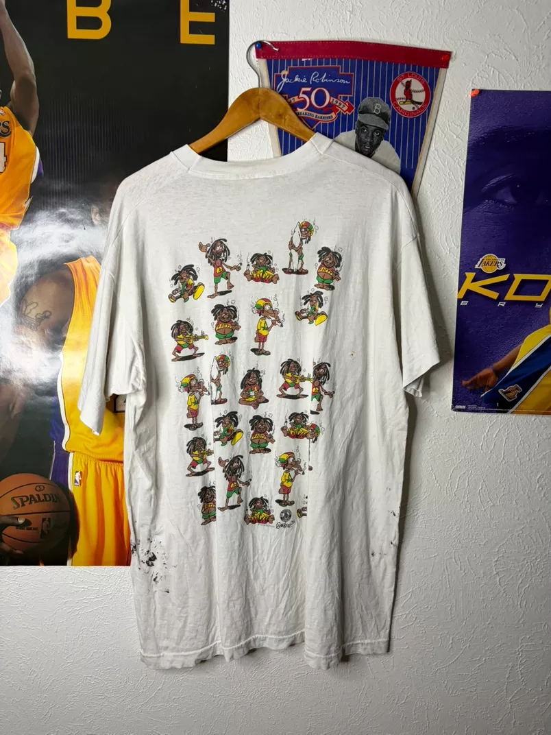 Vintage Rastafarian Character Graphic T-Shirt