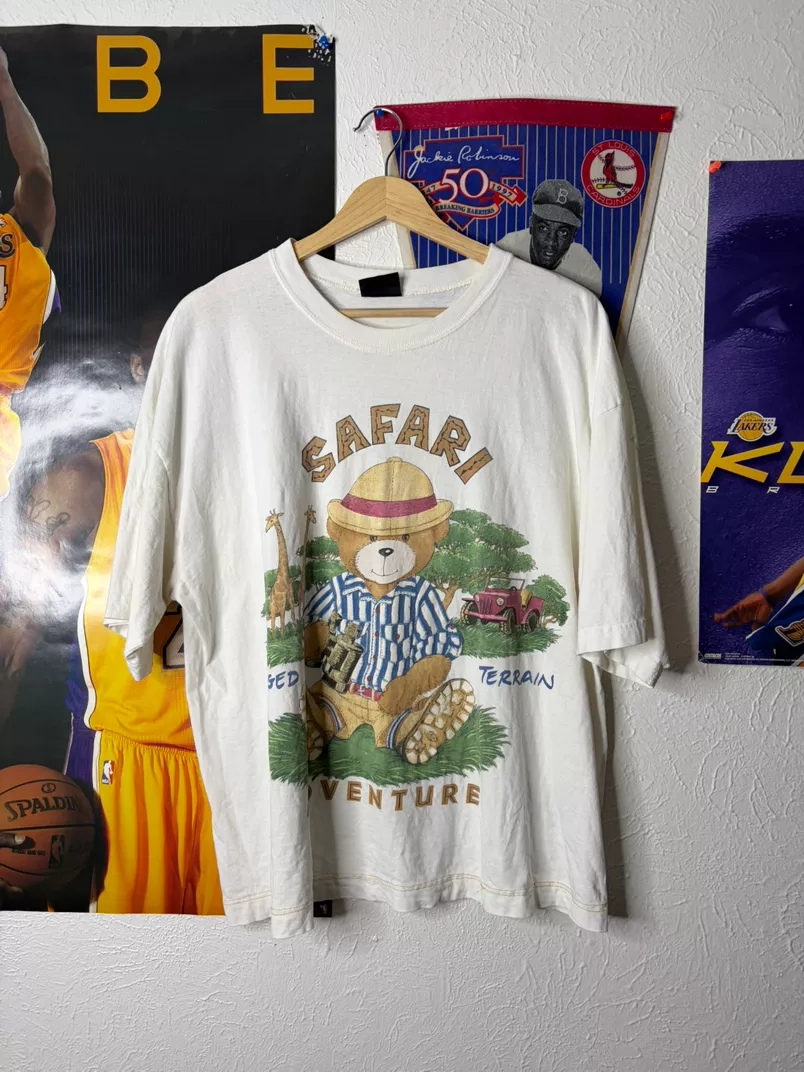 Vintage Safari Bear Adventure Graphic T-Shirt