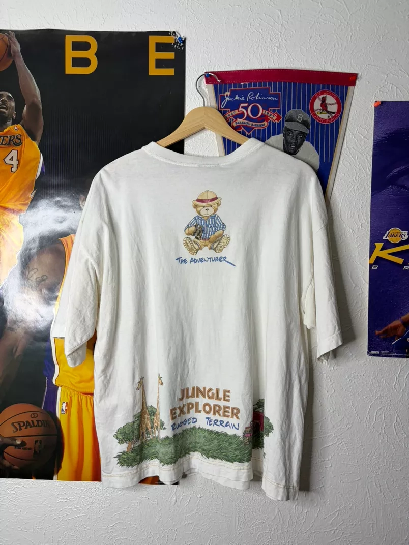 Vintage Safari Bear Adventure Graphic T-Shirt