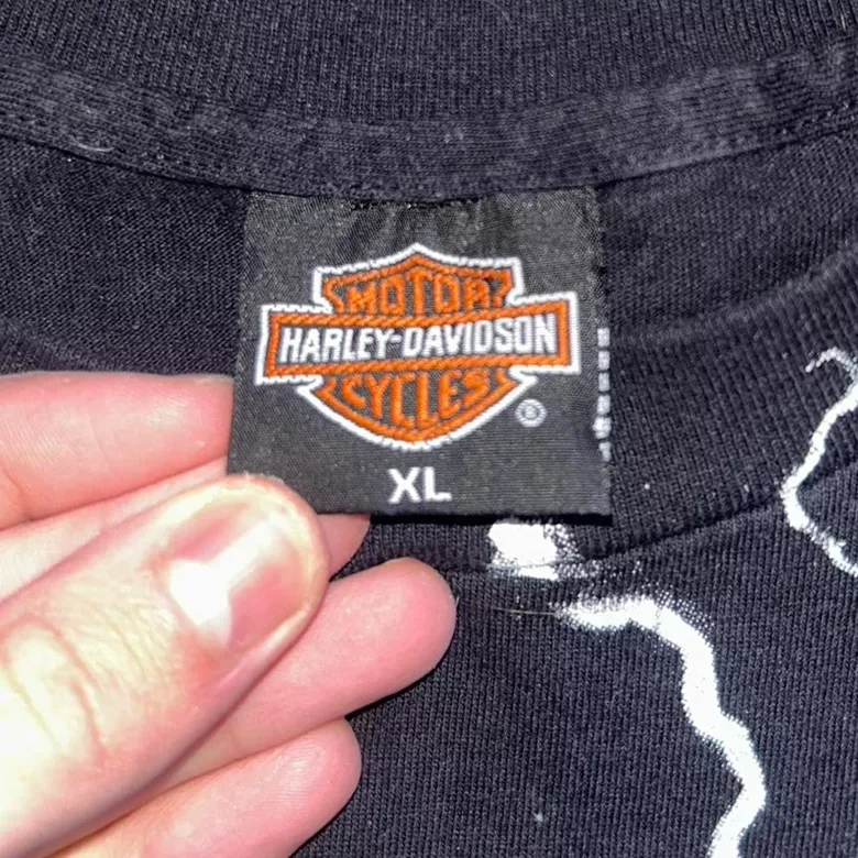 Rare Vintage Harley Davidson Thunder & Lightning T-Shirt Boot
