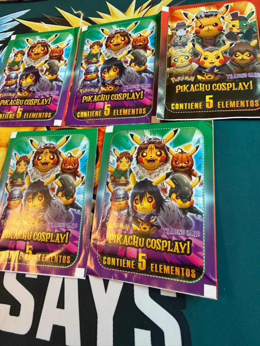 5 Pokemon Pikachu Cosplay Trading Card Packs