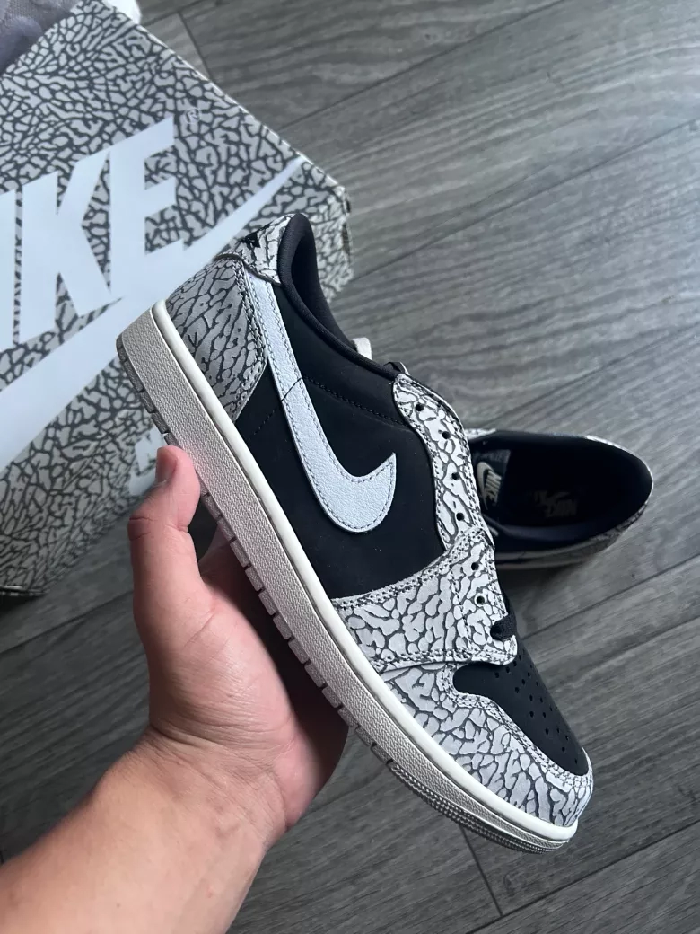 Air Jordan 1 Low Elephant Print "Black Cement"