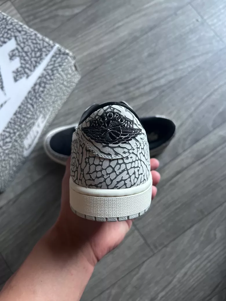 Air Jordan 1 Low Elephant Print "Black Cement"
