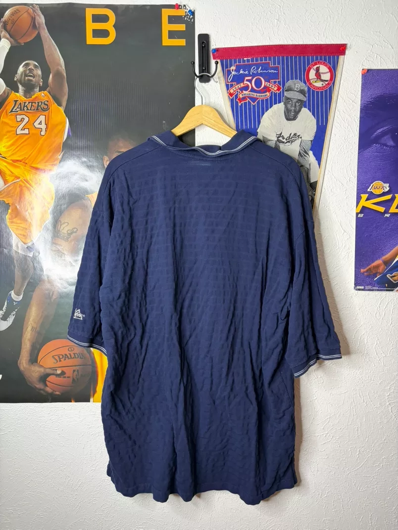 New York Yankees Navy Blue Striped Polo Shirt