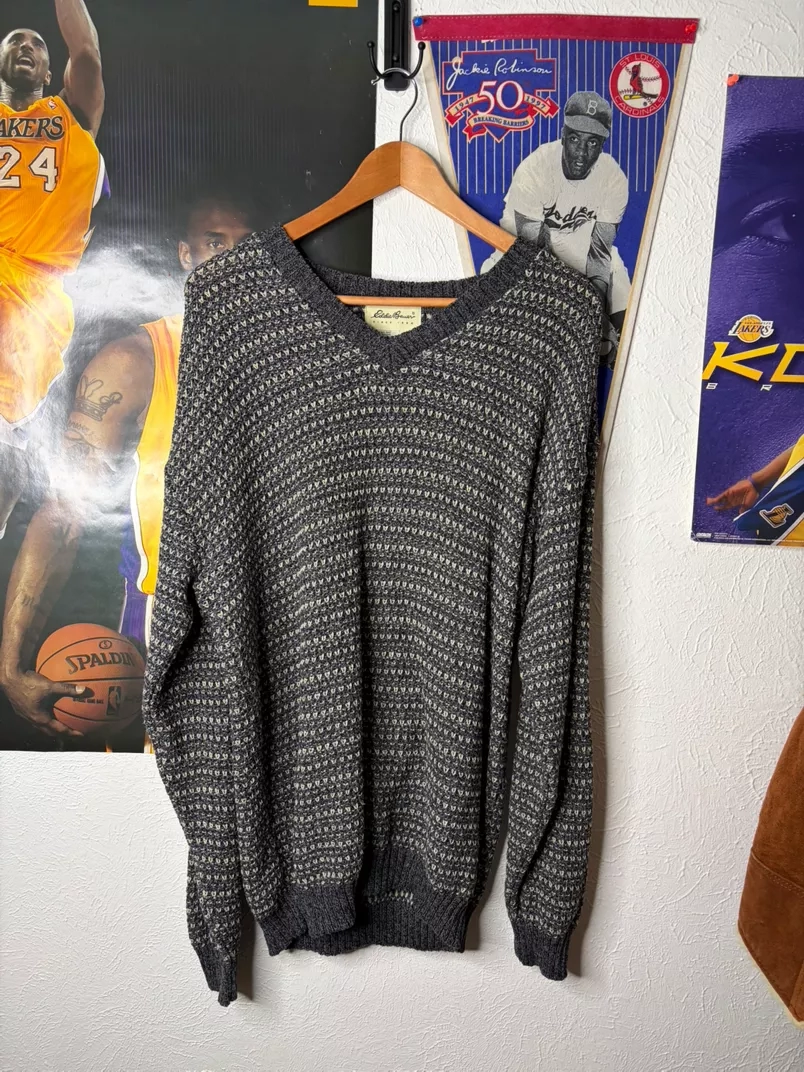 Eddie Bauer Men's V-Neck Textured Knit Sweater