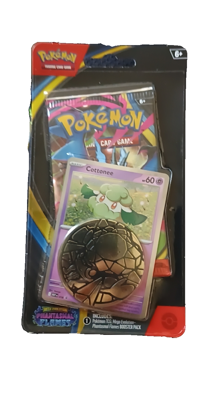 Pokemon TCG: Mega Evolution Cottonee Card Pack with Coin