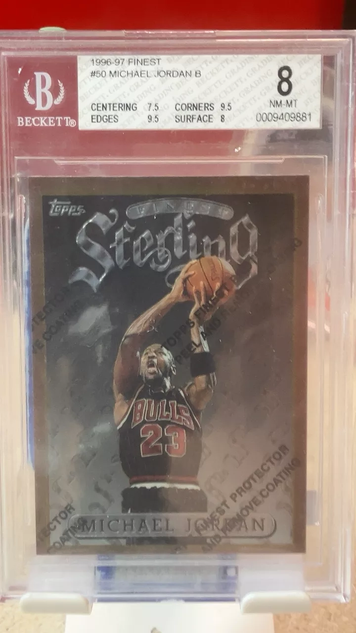 1996-97 Finest Michael Jordan #50 Sterling Beckett Graded 8