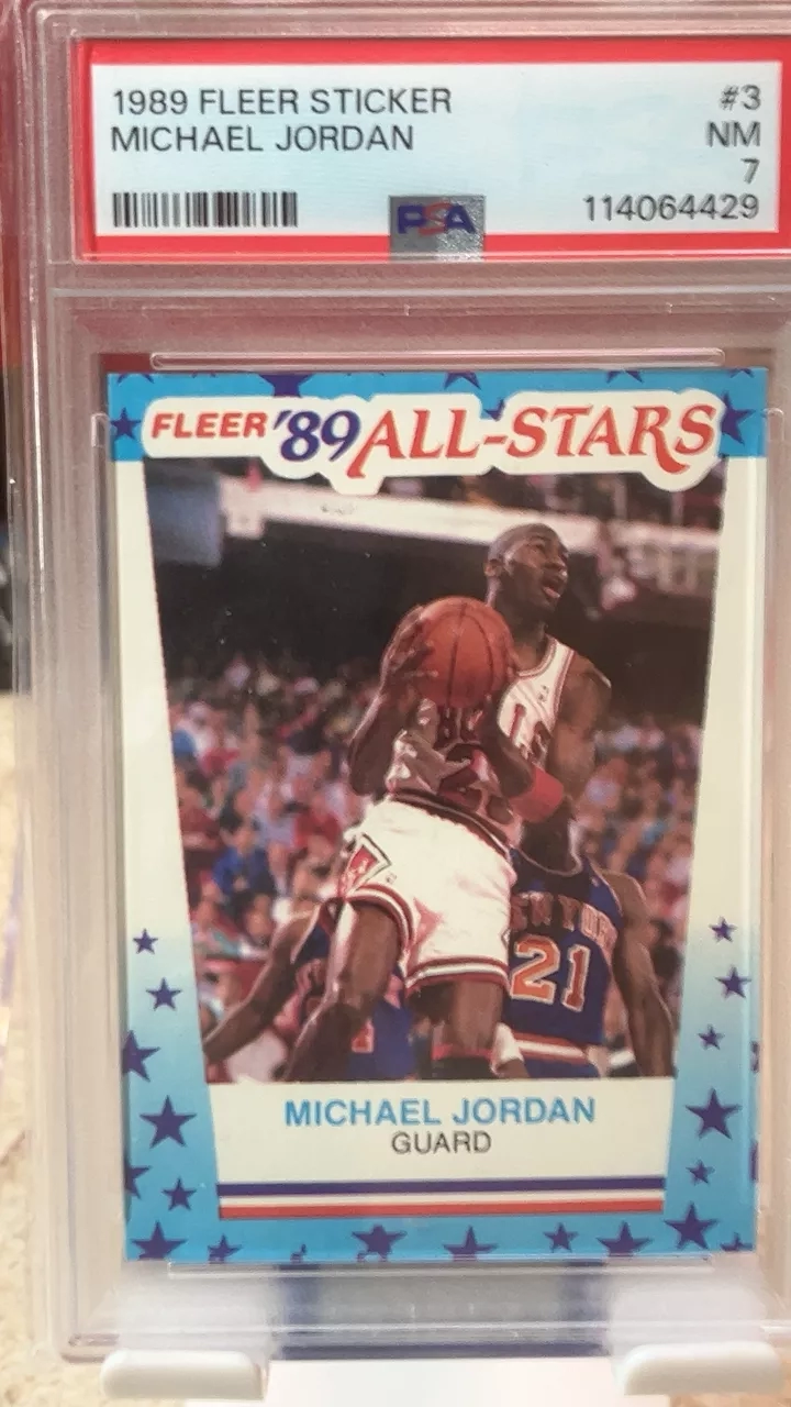 1989 Fleer Sticker Michael Jordan All-Stars Basketball Card