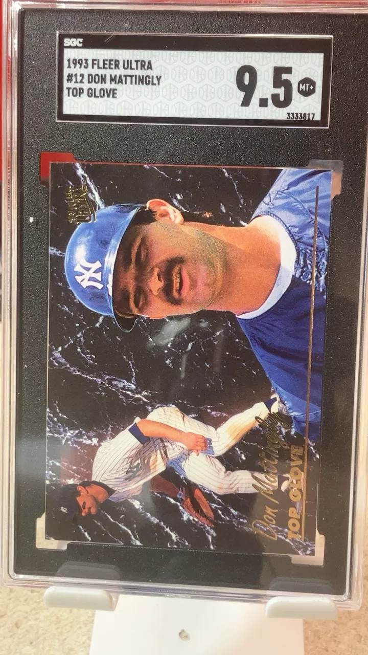 1993 Fleer Ultra #12 Don Mattingly Top Glove Baseball Card SGC 9.5 MT+