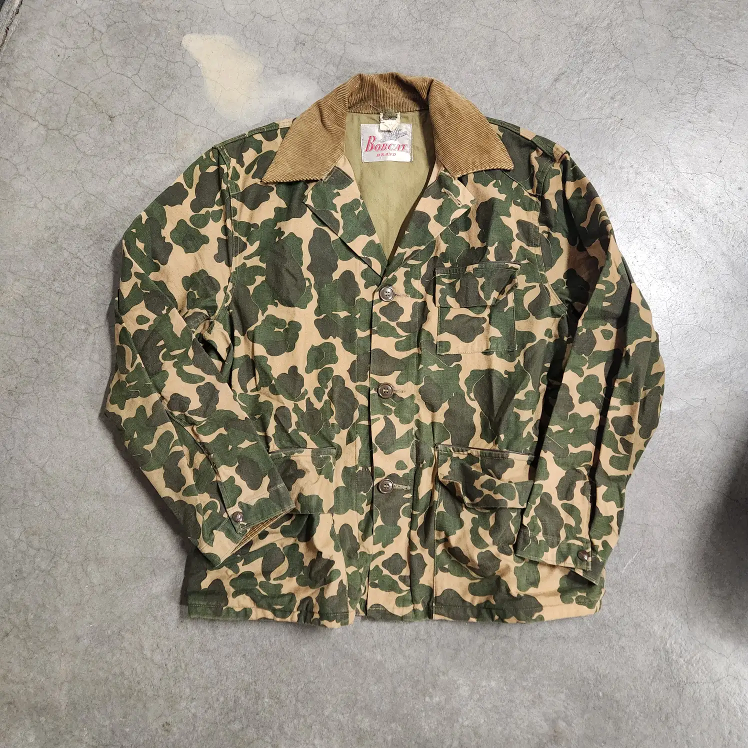 Vintage Bobcat Brand Camo Hunting Jacket