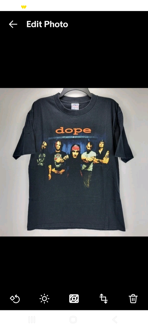 Mens Large Dope Vintage Heavy Metal Rock Music Band T Shirt Black Grunge Rare