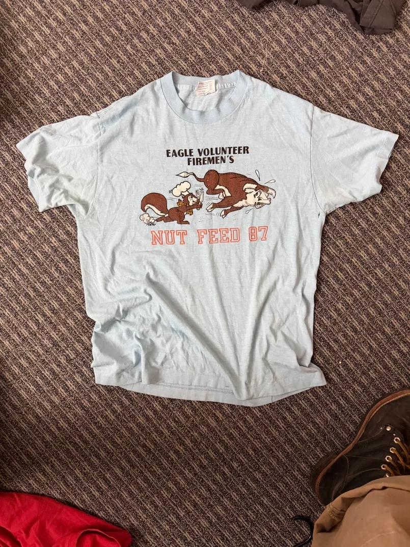 1987 Eagle Volunteer Firemen's Nut Feed T-Shirt
