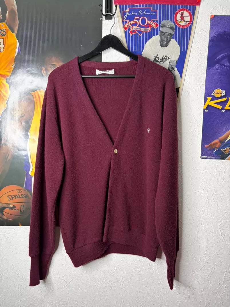 Vintage Dior Burgundy Knit Cardigan