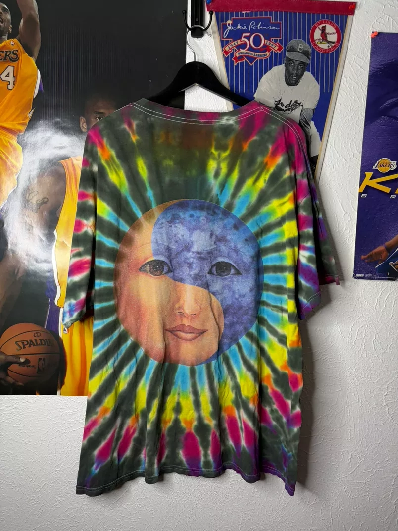Vintage Cosmic Sun & Moon Tie-Dye T-Shirt