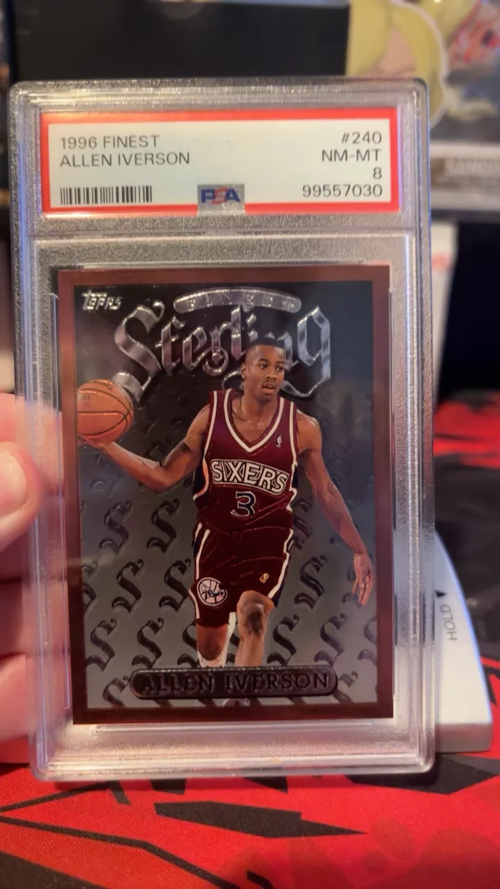 1996 Finest Allen Iverson Sterling PSA 8 NM-MT Basketball Card