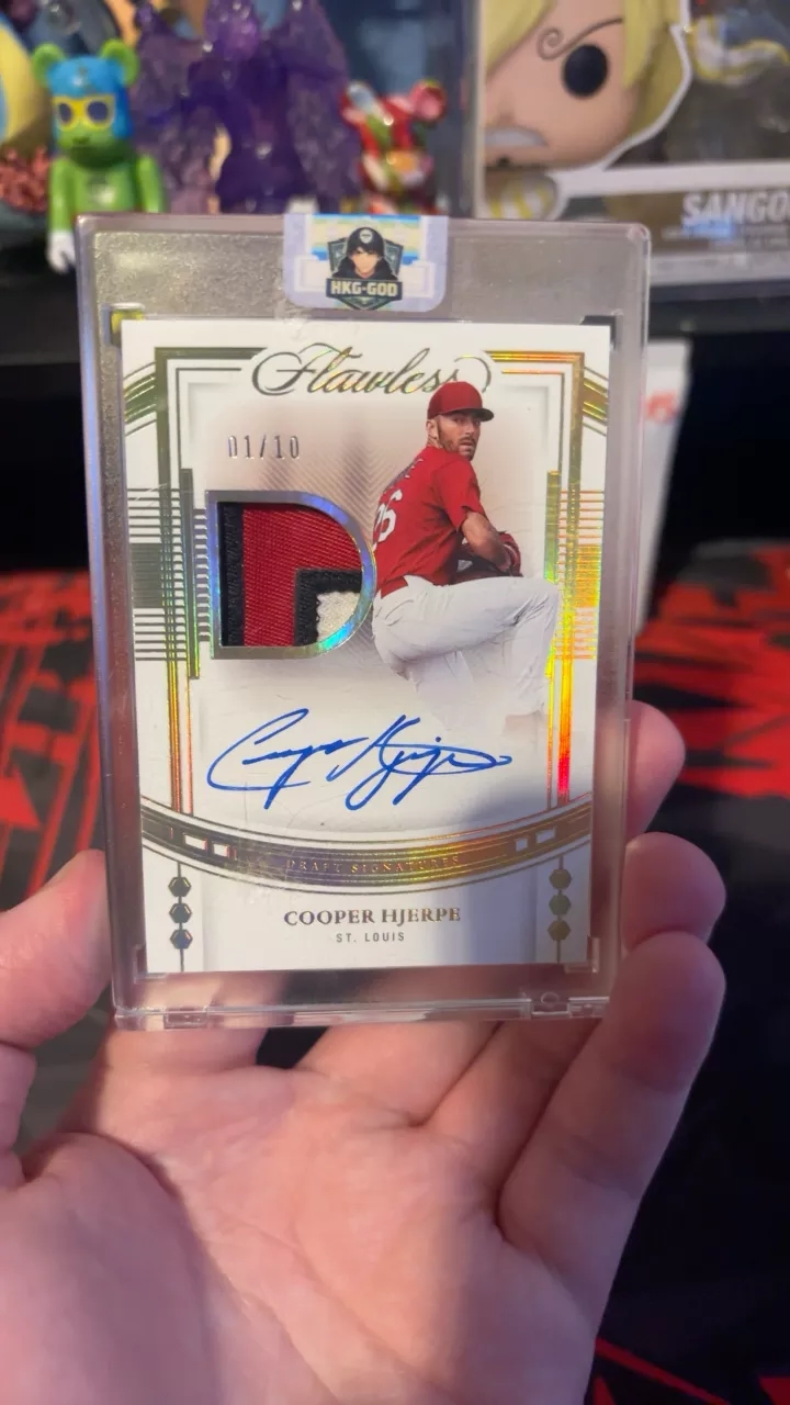 2023 Cooper Hjerpe Flawless Draft Signatures 1/10 Baseball Card