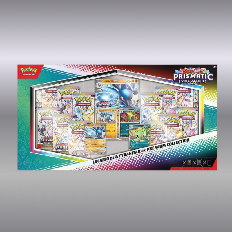 Prismatic Evolutions Lucario ex & Tyranitar ex Premium Collection