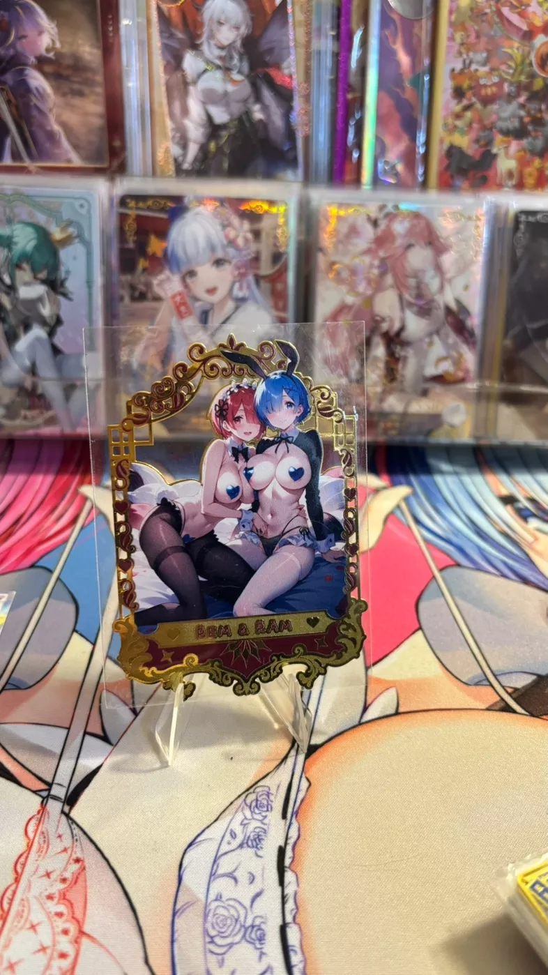 Rem & Ram Bunny Girl Anime Metal Trading Card
