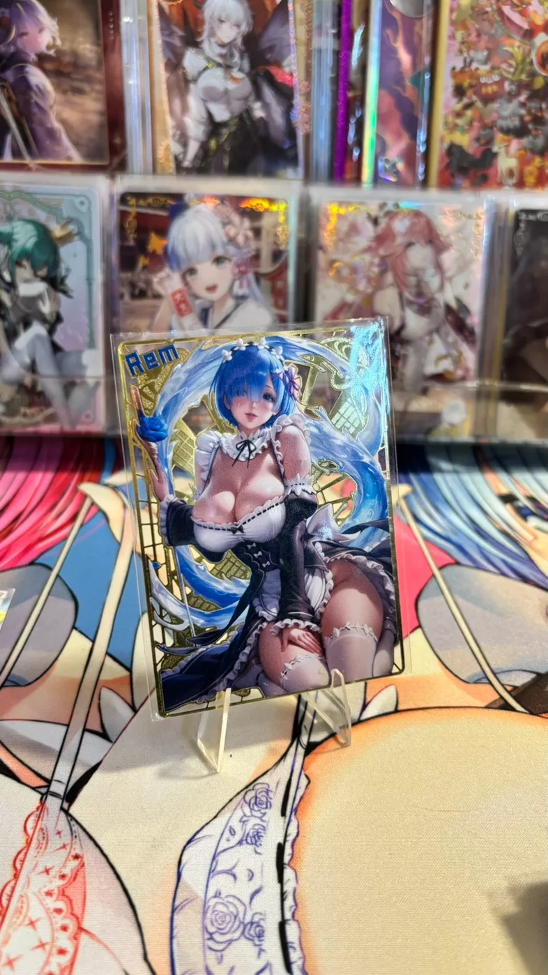 Rem Maid Anime Waifu Metal Trading Card