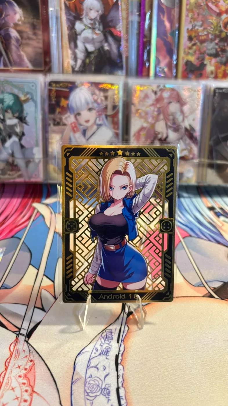 Dragon Ball Z Android 18 Golden Foil Metal Trading Card