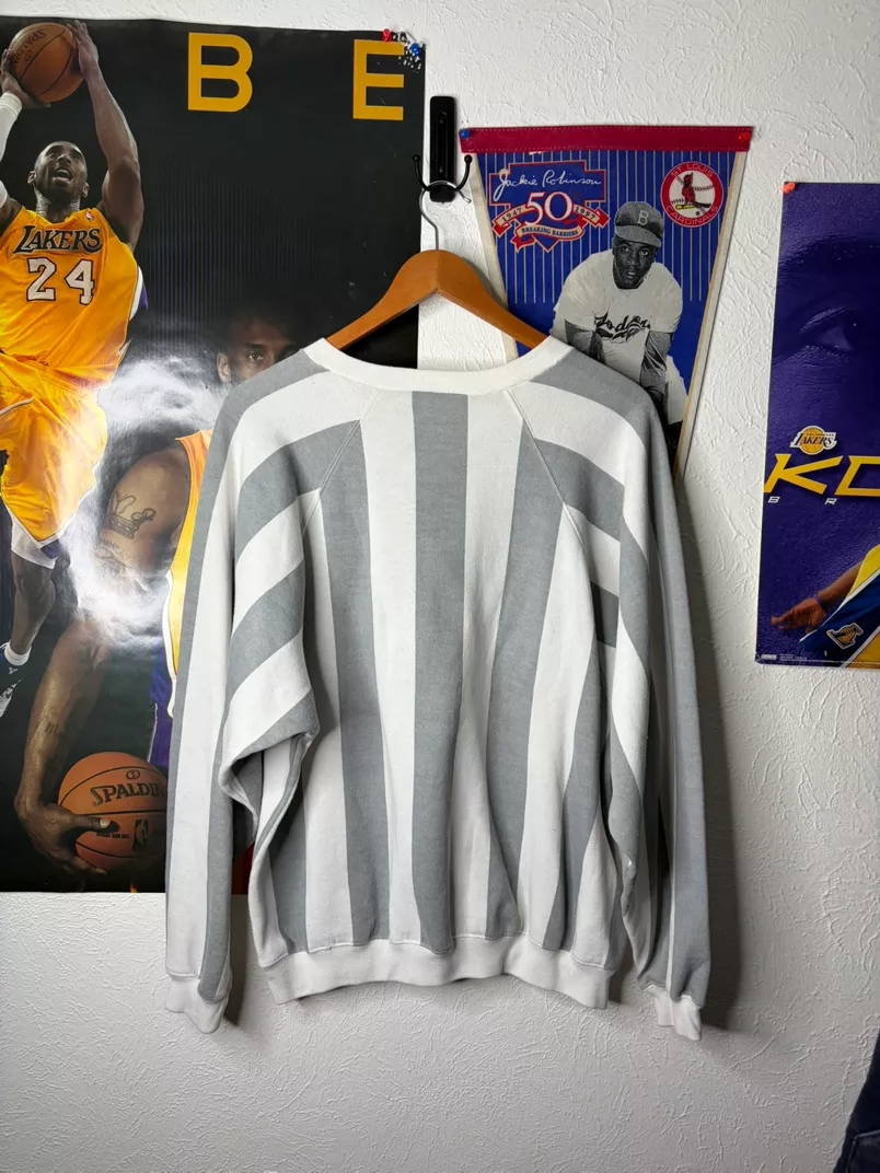 Vintage Huskies Striped Crewneck Sweatshirt
