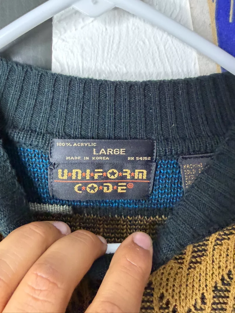 Retro Geometric Pattern Knit Sweater