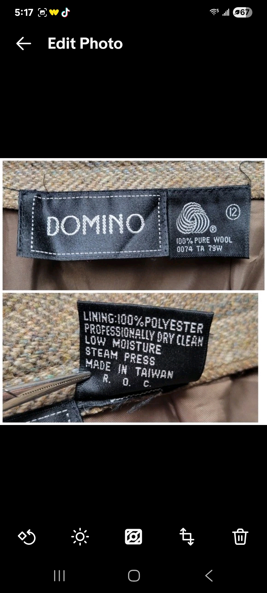 Womens 12 Domino 100% Wool Vintage Trouser Pants Business Casual Work Old Money