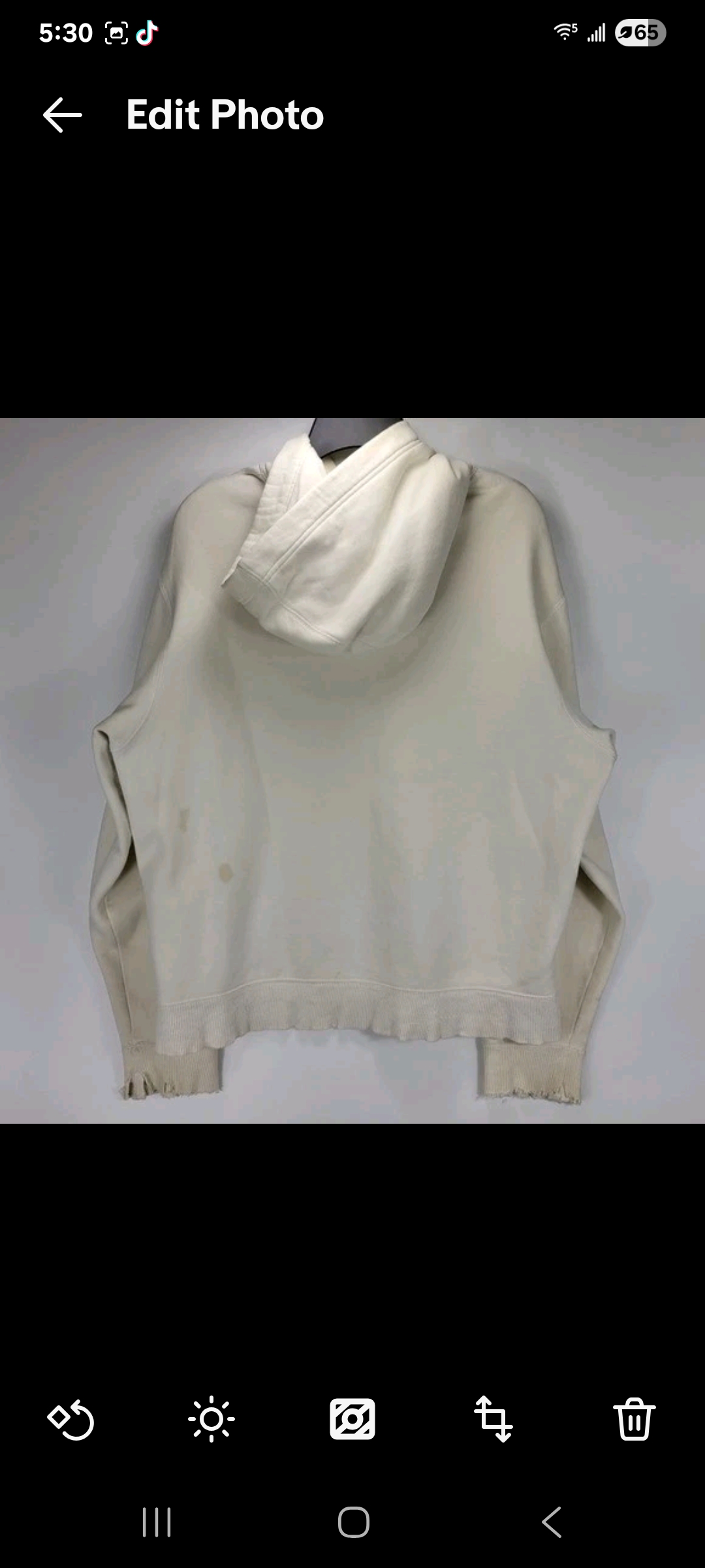 Mens Medium Nike Vintage Y2K Thrashed Distressed Hoodie Sweatshirt White