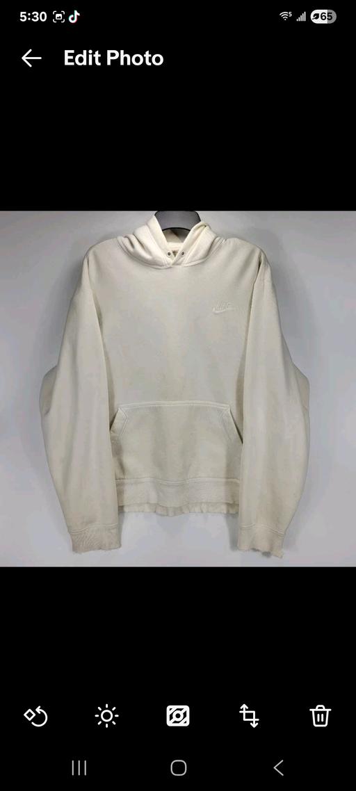Mens Medium Nike Vintage Y2K Thrashed Distressed Hoodie Sweatshirt White