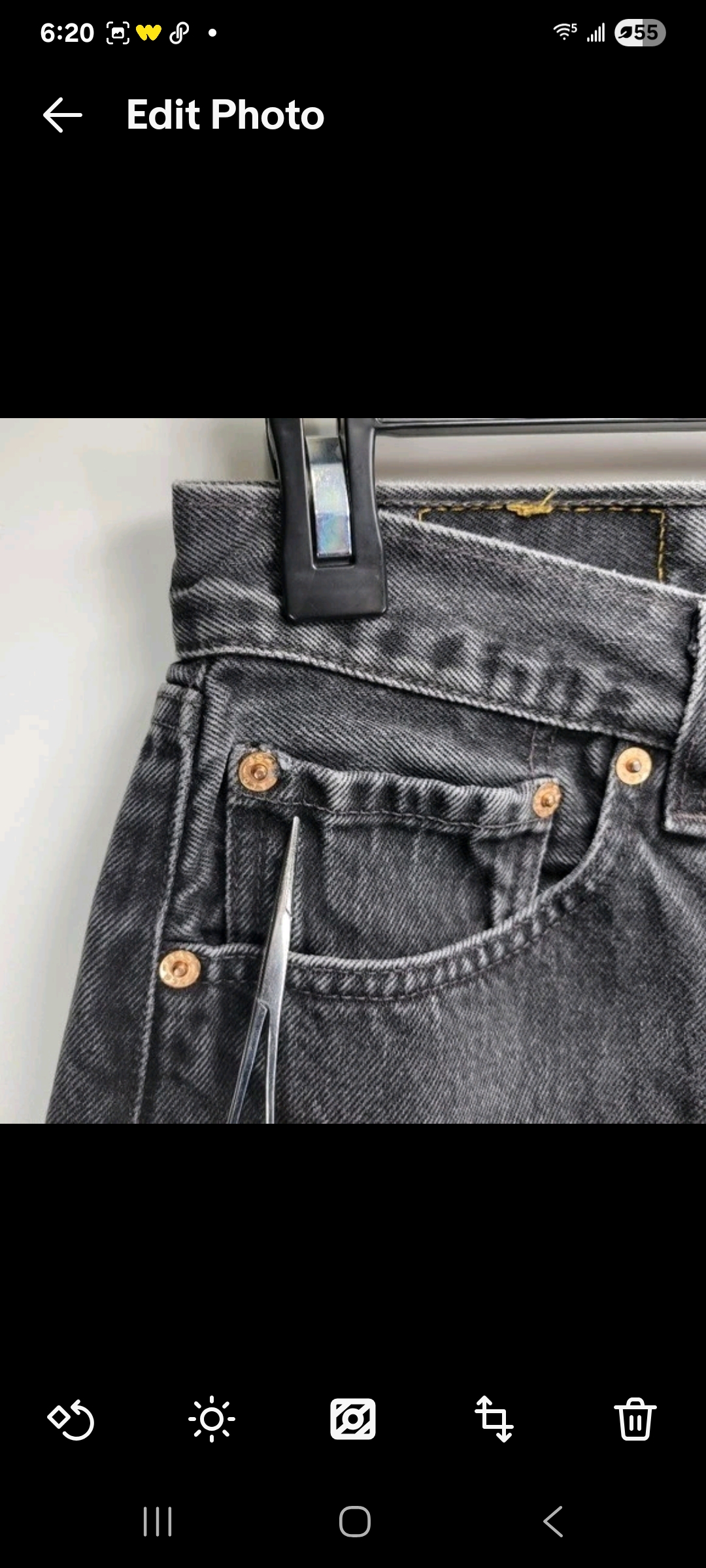 Mens 34x34 (32x28) Levis 501 Vintage 90s 1997 Black Faded Button Fly Jeans Pants USA