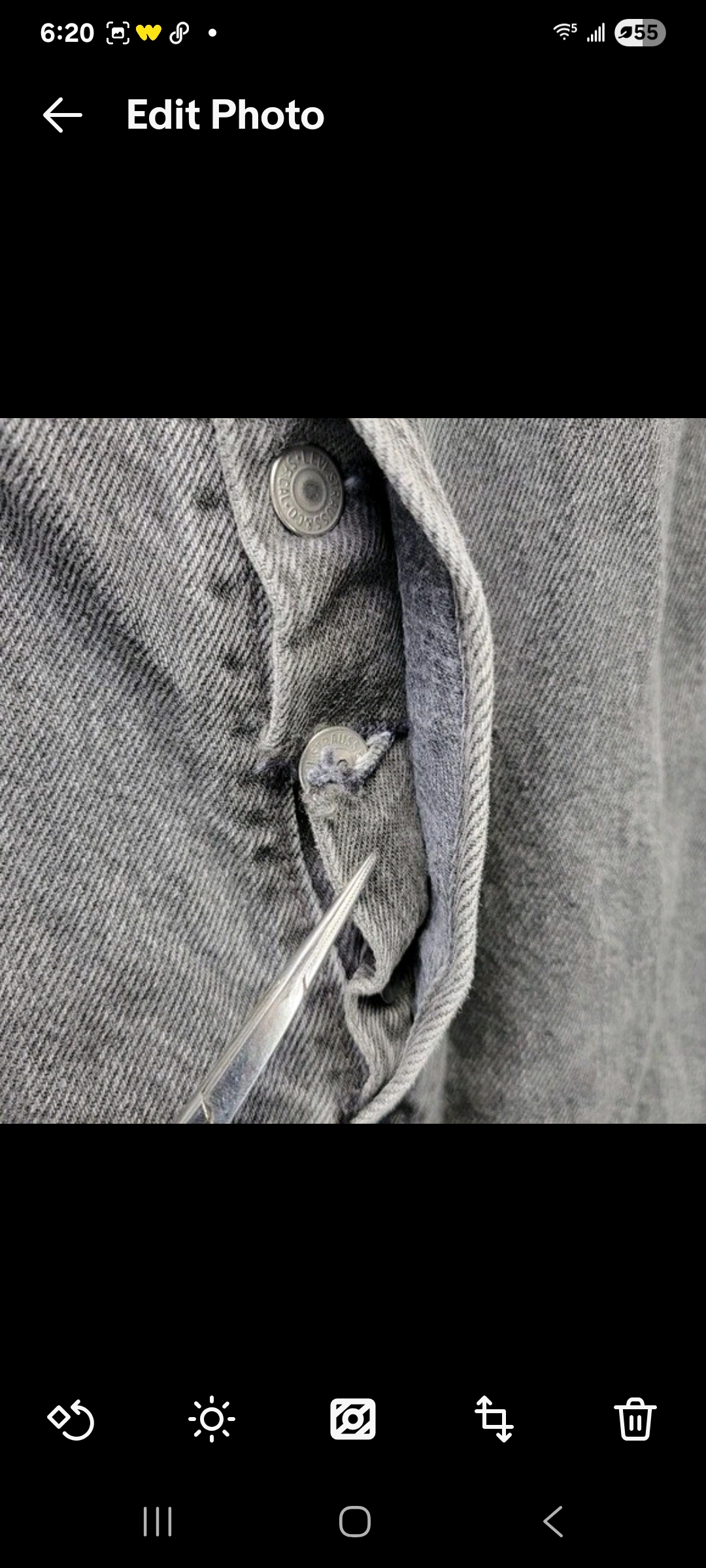 Mens 34x34 (32x28) Levis 501 Vintage 90s 1997 Black Faded Button Fly Jeans Pants USA