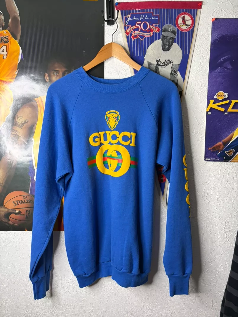 Vintage Blue Gucci Logo Sweatshirt