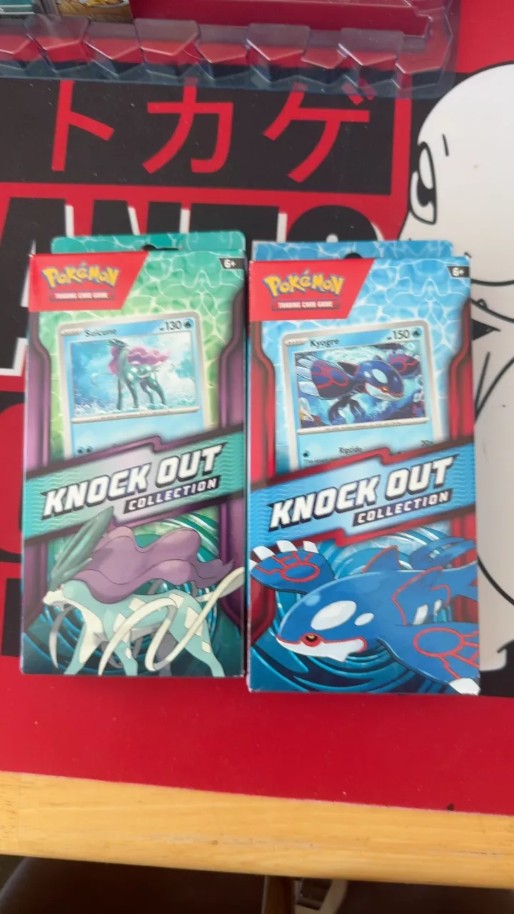 Pokemon Knock Out Collection Featuring Suicune and Kyogre