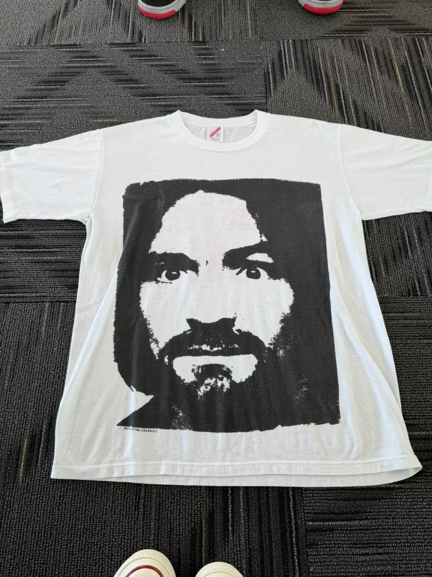 Charles Manson "Mutilation Graphics" White T-Shirt