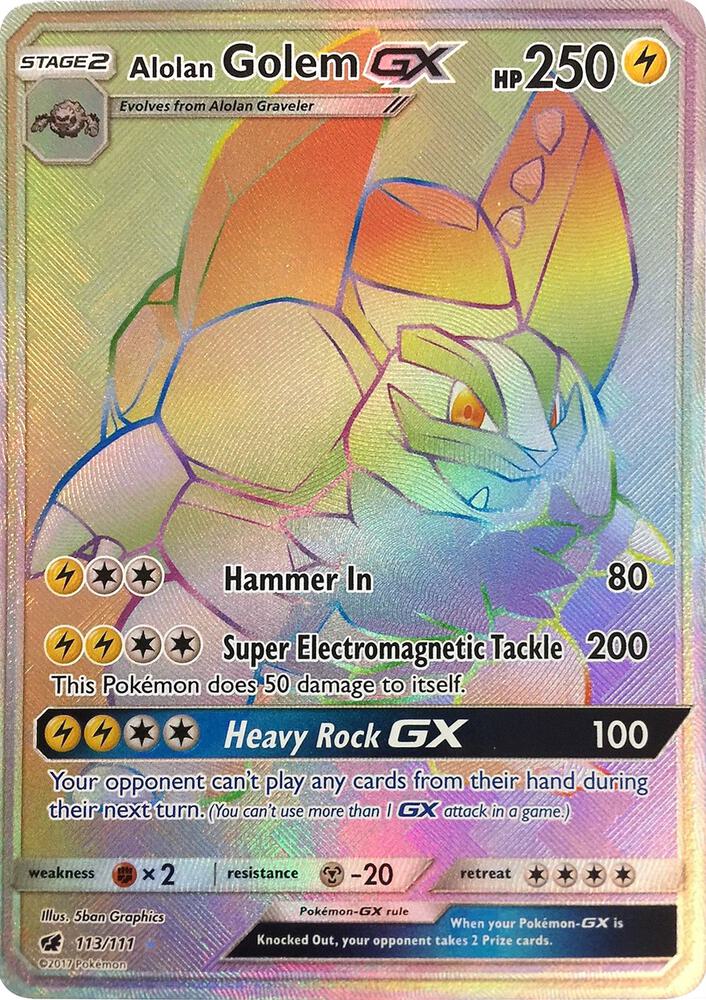 Alolan Golem GX (Secret) - SM - Crimson Invasion