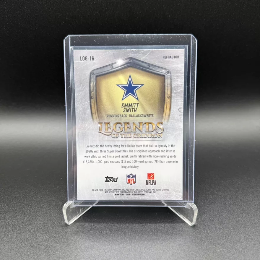 2025 Topps Chrome NFL Emmitt Smith Legends Of The Gridiron Refractor
