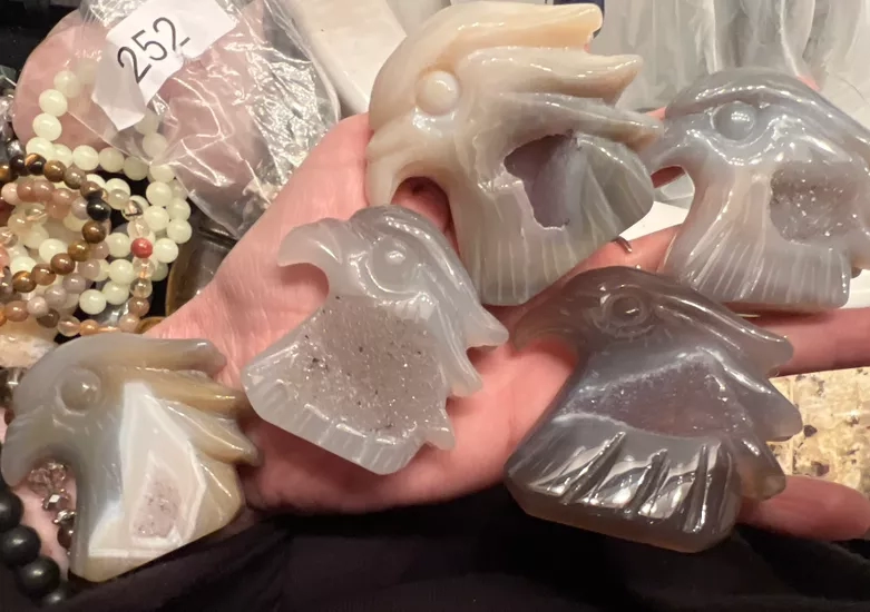 Agate Eagle Head Carving - Mystical Talisman