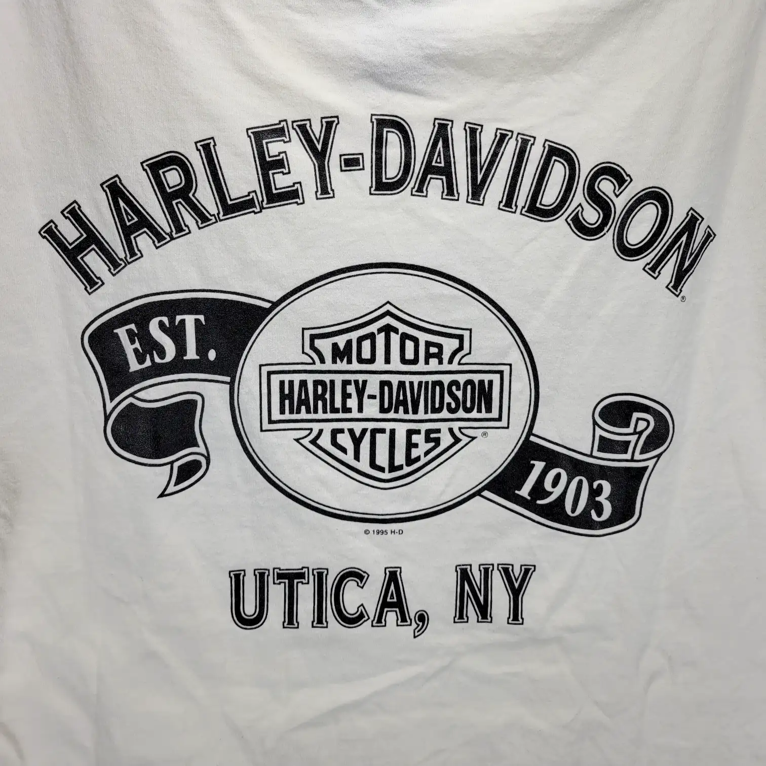 Mens Large Harley Davidson Vintage 90s Wolf Graphic T-Shirt White