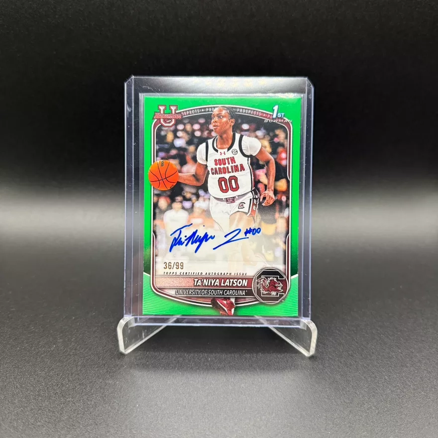 2025-26 Bowman Ta'Niya Latson Autograph Green /99 Rookie Card