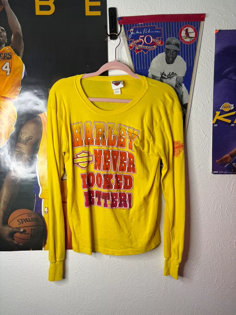 Harley Davidson "Never Looked Better" Yellow Long Sleeve Shirt