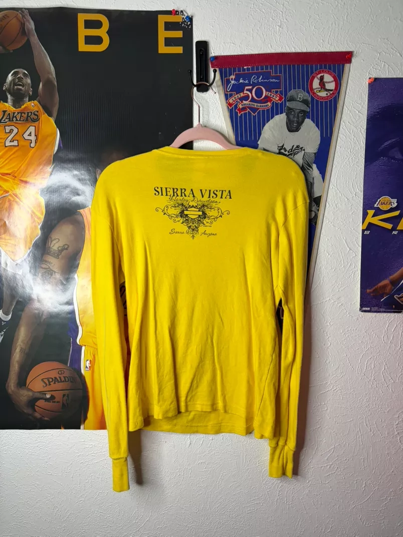 Harley Davidson "Never Looked Better" Yellow Long Sleeve Shirt