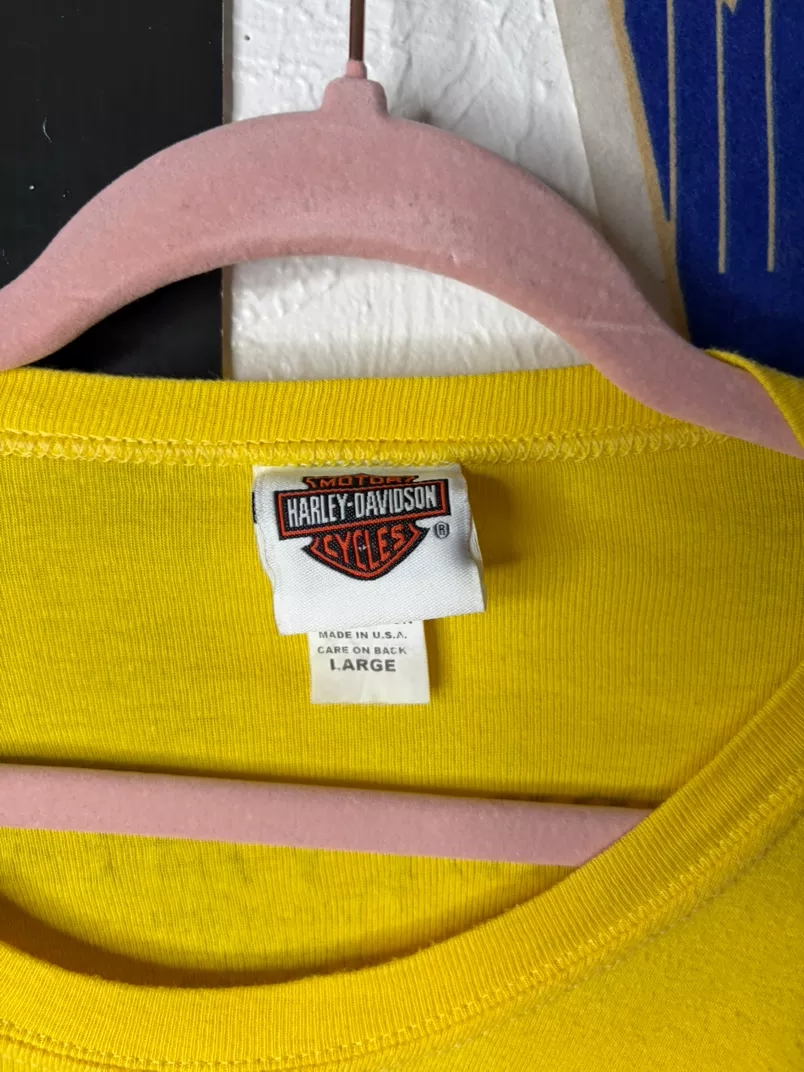 Harley Davidson "Never Looked Better" Yellow Long Sleeve Shirt