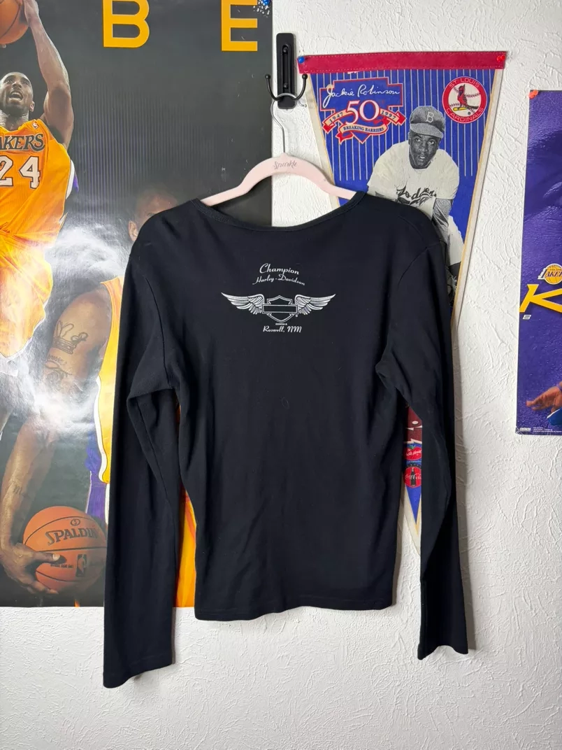 Harley-Davidson Vintage Black Long Sleeve Top