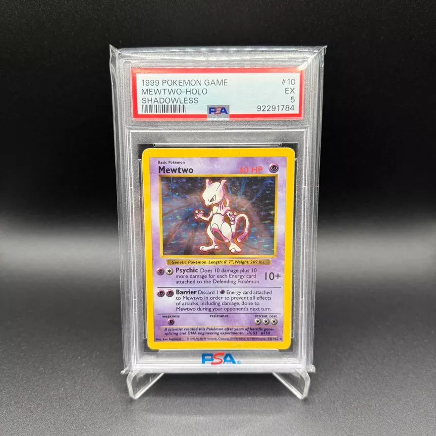 1999 Pokemon Base Set Shadowless Holo Mewtwo #10 Holo PSA 5 - ezze 1999 Pokemon Base Set Shadowless Holo Mewtwo #10 Holo PSA 5 - ezze