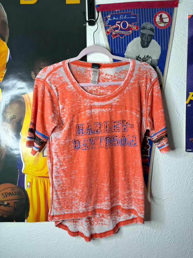 Harley-Davidson Vintage Washed Orange Graphic T-Shirt