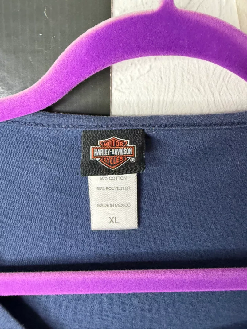 Harley-Davidson Women's Blue Lace-Up Neck T-Shirt