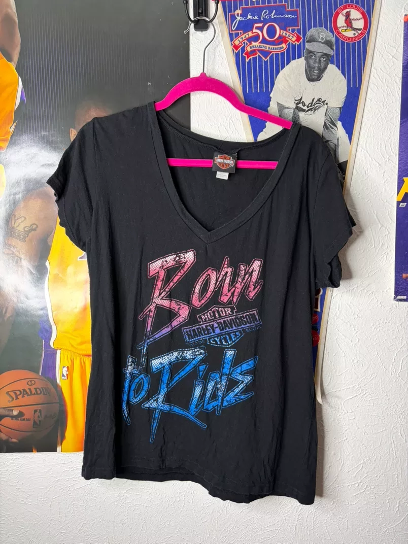 Harley-Davidson "Born to Ride" V-Neck T-Shirt