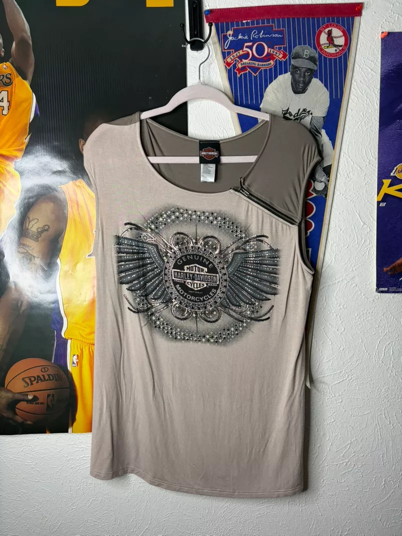 Harley-Davidson Motorcycles Women's Embellished Wing Graphic Tank Top